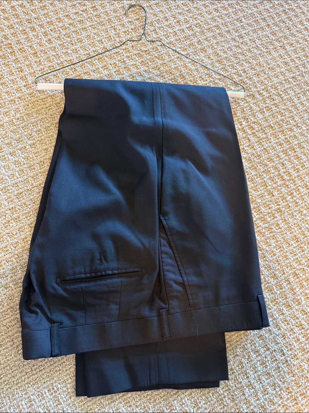 Men’s Millinea 100% wool flat front dress pants black size 36 waist 30” inseam